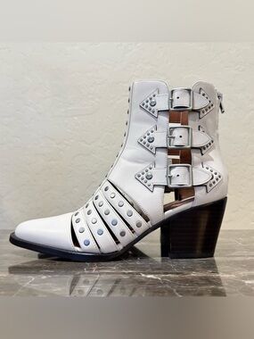 Coach Phoebe Studded Leather Caged Western Booties